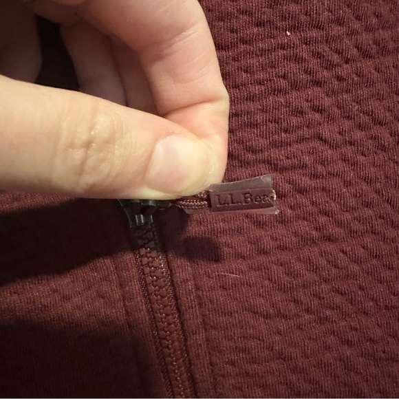 LL bean burgundy red full zip up jacket - Picture 3 of 8
